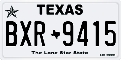 TX license plate BXR9415