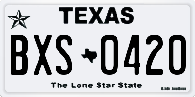 TX license plate BXS0420