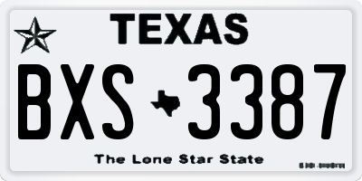 TX license plate BXS3387
