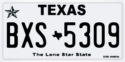 TX license plate BXS5309