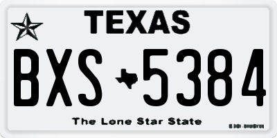 TX license plate BXS5384