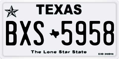 TX license plate BXS5958
