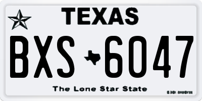 TX license plate BXS6047