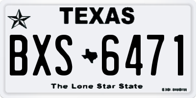 TX license plate BXS6471