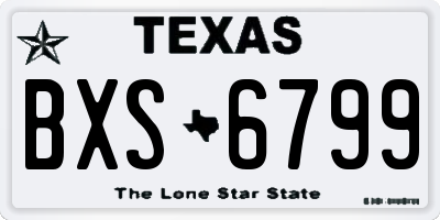 TX license plate BXS6799
