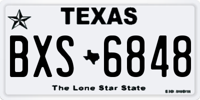 TX license plate BXS6848