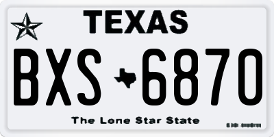 TX license plate BXS6870