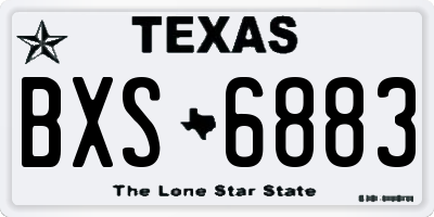 TX license plate BXS6883