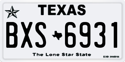 TX license plate BXS6931
