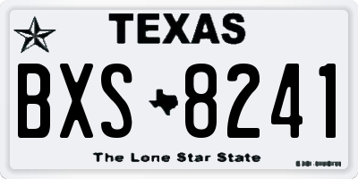 TX license plate BXS8241