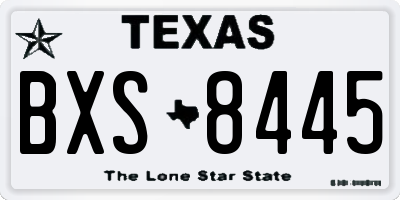 TX license plate BXS8445