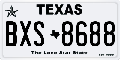 TX license plate BXS8688