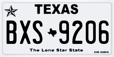 TX license plate BXS9206