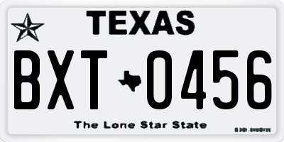 TX license plate BXT0456