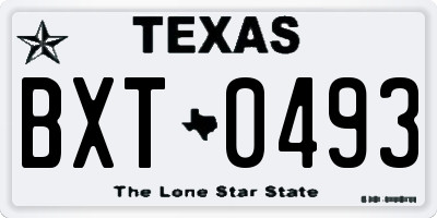 TX license plate BXT0493