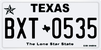 TX license plate BXT0535