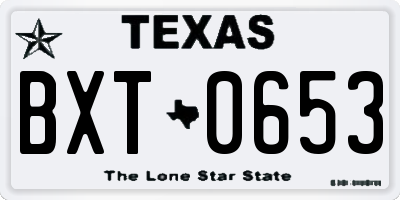 TX license plate BXT0653