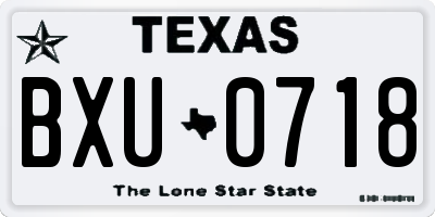 TX license plate BXU0718