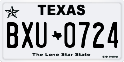 TX license plate BXU0724