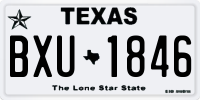 TX license plate BXU1846