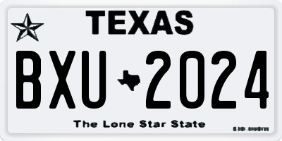TX license plate BXU2024