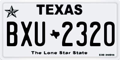 TX license plate BXU2320