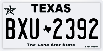 TX license plate BXU2392