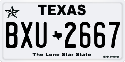 TX license plate BXU2667