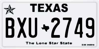 TX license plate BXU2749