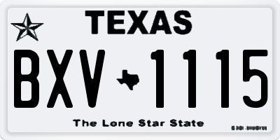 TX license plate BXV1115