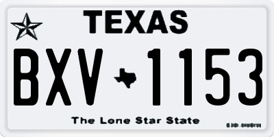 TX license plate BXV1153