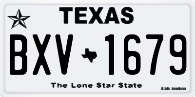 TX license plate BXV1679