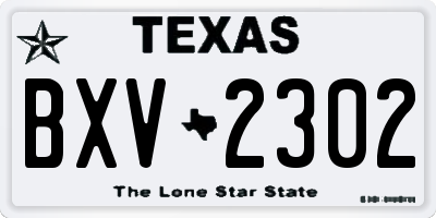 TX license plate BXV2302