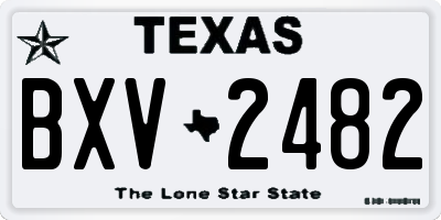 TX license plate BXV2482