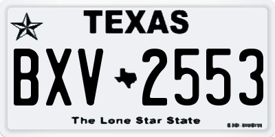 TX license plate BXV2553