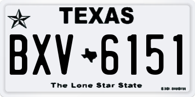 TX license plate BXV6151