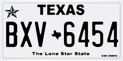 TX license plate BXV6454