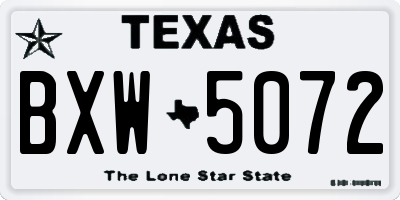 TX license plate BXW5072