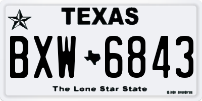TX license plate BXW6843