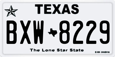 TX license plate BXW8229