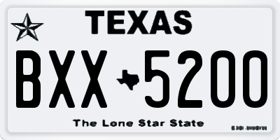 TX license plate BXX5200