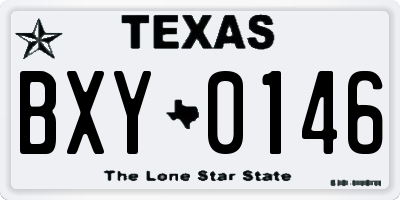 TX license plate BXY0146