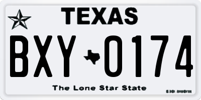 TX license plate BXY0174