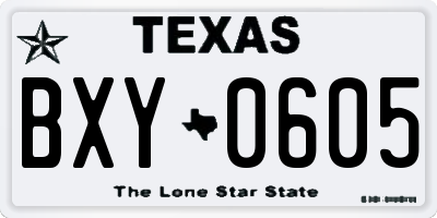 TX license plate BXY0605
