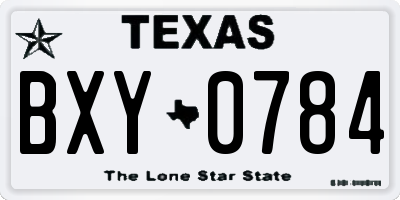 TX license plate BXY0784