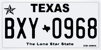 TX license plate BXY0968
