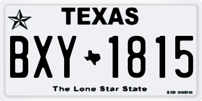 TX license plate BXY1815