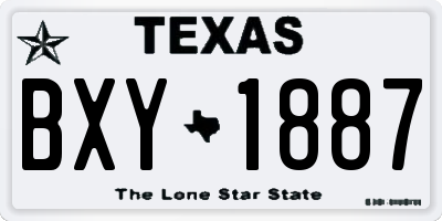 TX license plate BXY1887