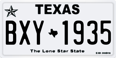 TX license plate BXY1935