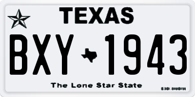 TX license plate BXY1943
